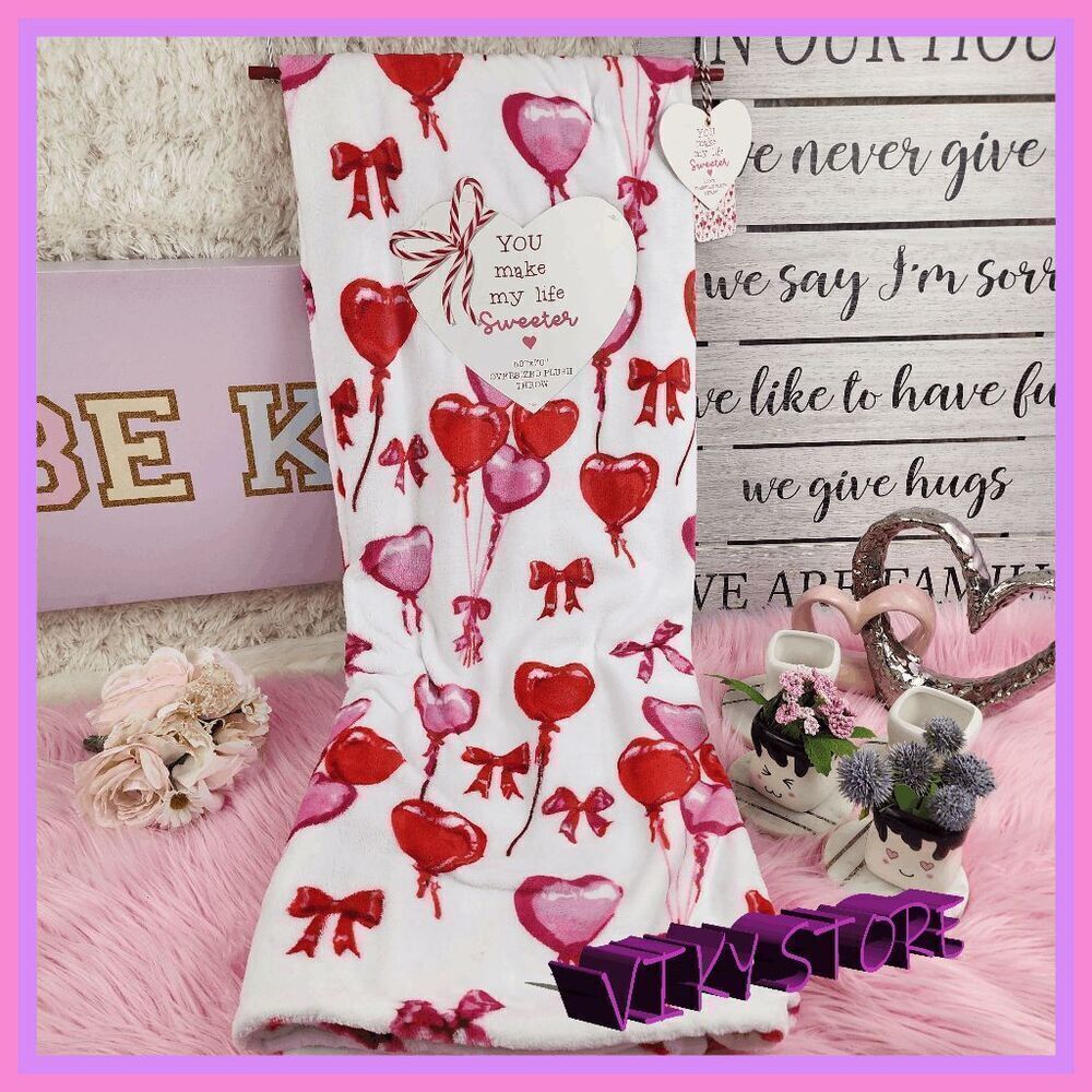 NWT Cozy Oversized Plush Throw 50x60 You Make My Life Sweeter #7216 💖 NWT